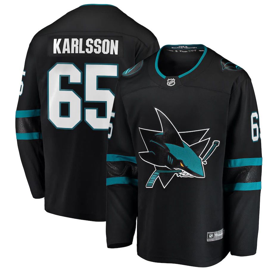 Men San Jose Sharks #65 Erik Karlsson Fanatics Branded Black Breakaway Alternate Player NHL Jersey->san jose sharks->NHL Jersey